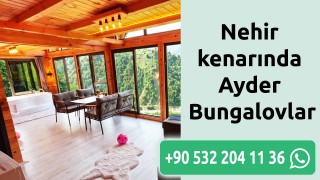 Nehir kenarında Ayder Bungalovlar